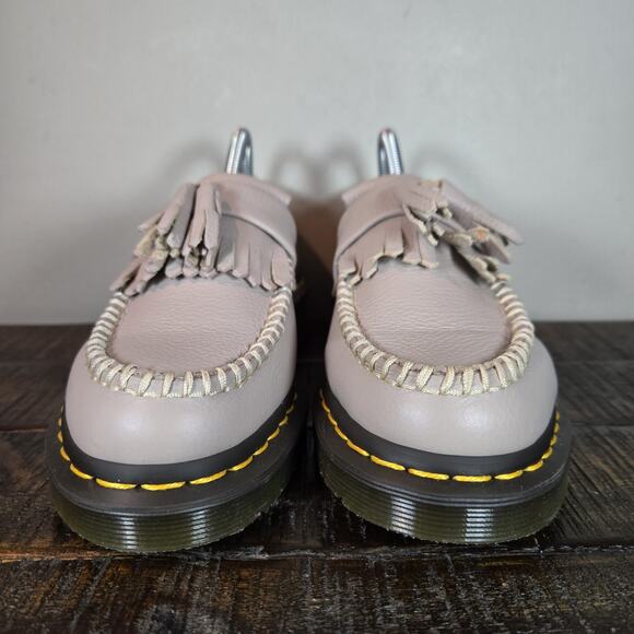 NEW Dr Martens Adrian Womens Size 6 Leather Tassel Loafer Shoes Taupe - Picture 3 of 11